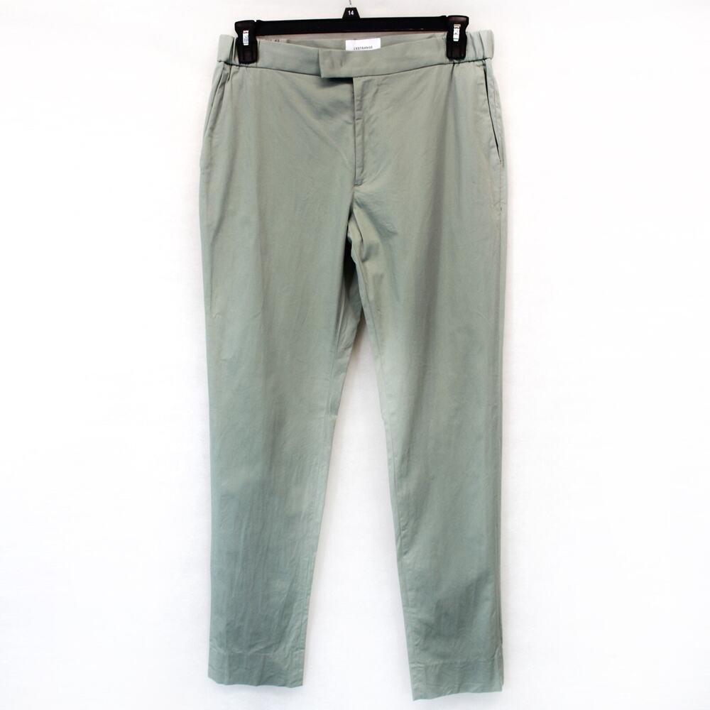 L'estrange y2k Olive Classic Cotton Straight Leg Stretch Waist Pants Large